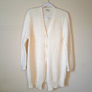 Maison Montagut The Ô Brand Mohair Blend Longline Cardigan Sweater S Ivory